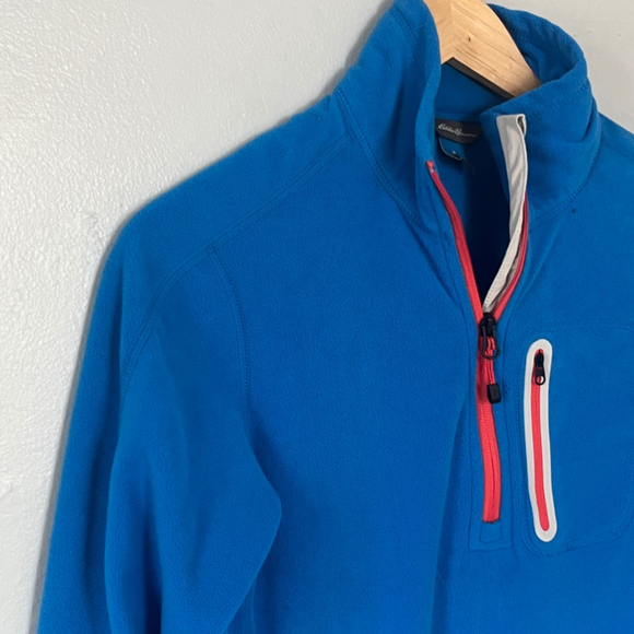 Eddie Bauer Women's Bright Blue Fleece Pullover Medium - Picture 2 of 8
